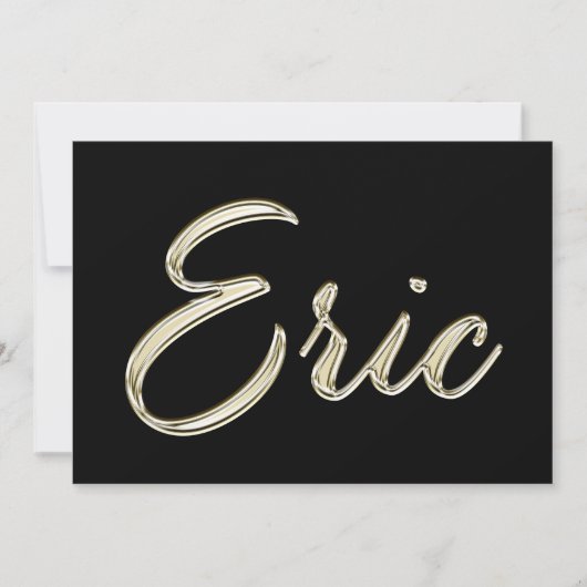 Eric Name white gold Handwriting Karte カード (正面)