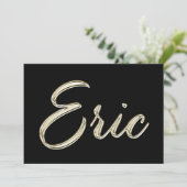 Eric Name white gold Handwriting Karte カード (スタンド正面)