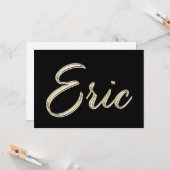 Eric Name white gold Handwriting Karte カード (正面/裏面インサイチュ)