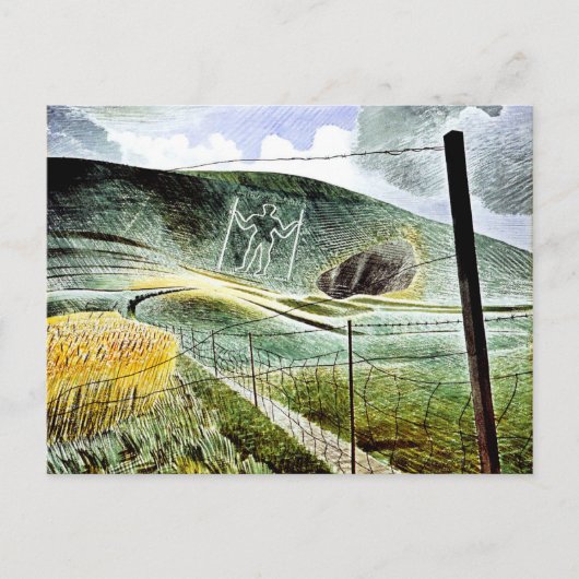 Eric Ravilious – ウィルミントン・ジャイアント、アー素晴らしト ポストカード (正面)