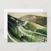 Eric Ravilious – チョークパス、有名なアートワーク、 シーズンポストカード (正面/裏面)