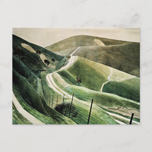 Eric Ravilious – チョークパス、有名なアートワーク、 シーズンポストカード (正面)