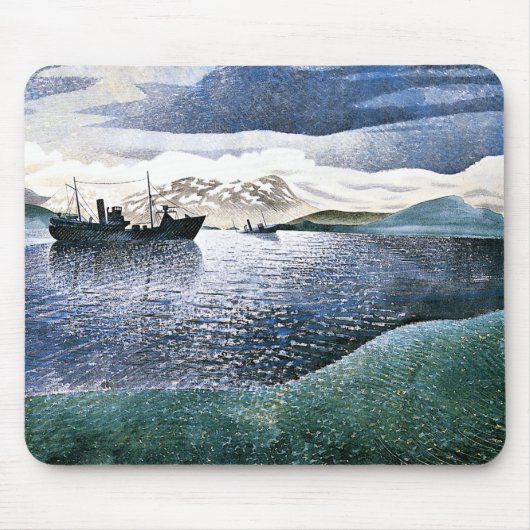 Eric Ravilious – ノルウェー、魔法現実主義アート マウスパッド (正面)