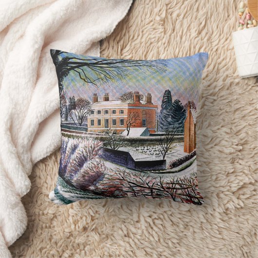 Eric Ravilious – 冬の牧師館 クッション (ブランケット)