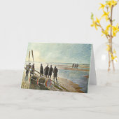 Eric Ravilious – 干潮時の危険な作業 カード (黄色い花)