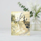 Eric Ravilious – 曲がり角を丸めた蒸気列車 ポストカード (スタンド正面)