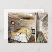 Eric Ravilious art，ファームハウスベッドルーム ポストカード (正面/裏面)