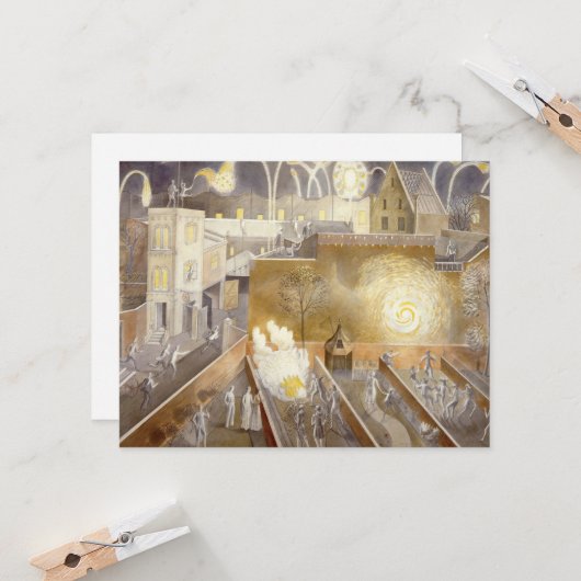 Eric Ravilious art、11月5日 カード (正面/裏面インサイチュ)