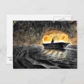 Eric Ravilious art、HMS Ark 王室の in Action ポストカード (正面/裏面)