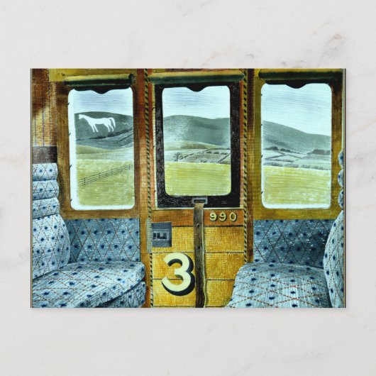 Eric Ravilious art、Train Landscape ポストカード (正面)