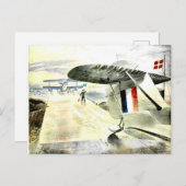 Eric Ravilious art、Walrus Aircraft on Slipway ポストカード (正面/裏面)