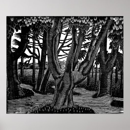 Eric Ravilious art, Woodland Outside Florence ポスター (正面)