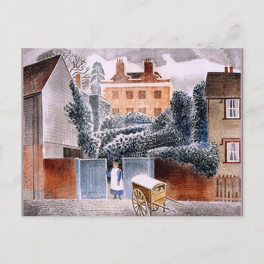 Eric Ravilious artwork, Castle Hedingham, Essex ポストカード (正面)