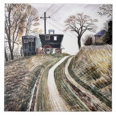Eric Ravilious - Caravans, タイル (正面)