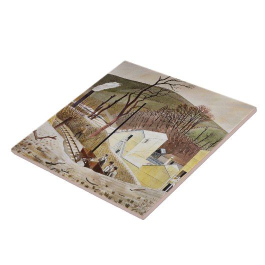 Eric Ravilious - Cement Works No. 2 タイル (側面)