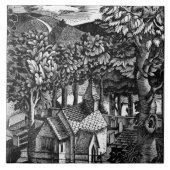 Eric Ravilious - Church under a Hill, タイル (正面)