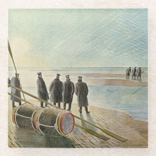 Eric Ravilious - Dangerous Work at Low Tide, ガラスコースター (正面)
