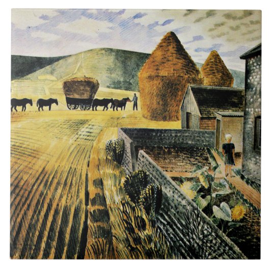 Eric Ravilious - Furlongs タイル (正面)