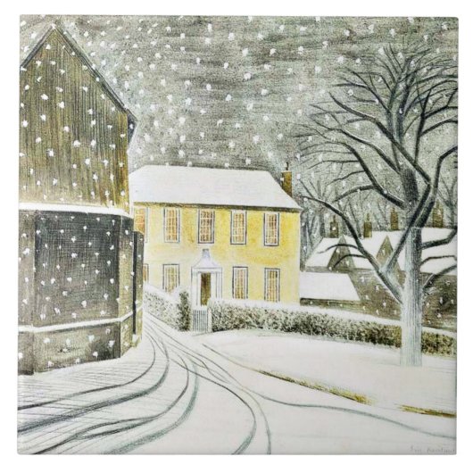Eric Ravilious - Hallstead Road in Snow, タイル (正面)