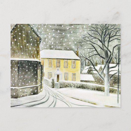 Eric Ravilious - Hallstead Road in Snow, ポストカード (正面)