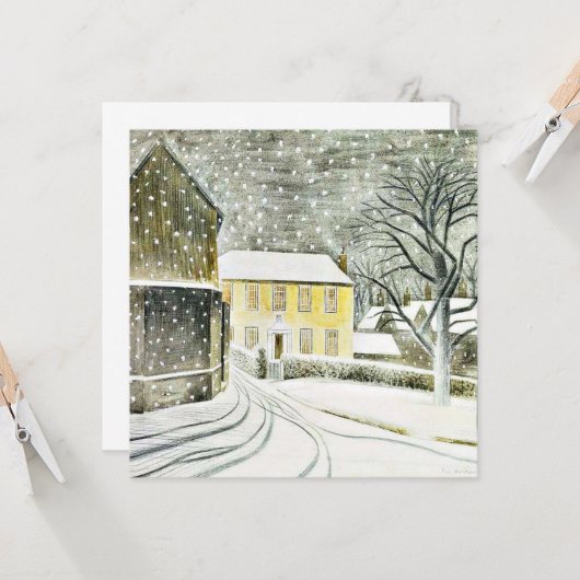 Eric Ravilious - Hallstead Road in Snow, 1936 カード (正面/裏面インサイチュ)