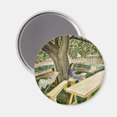 Eric Ravilious - Two Women in a Garden, fine art マグネット (正面/裏面)