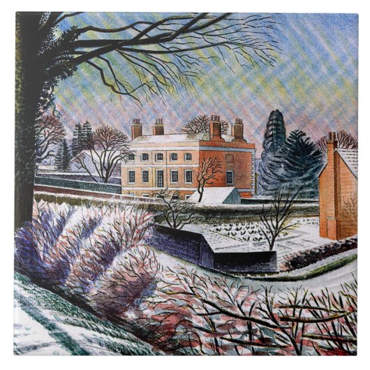 Eric Ravilious、Vicarage in Winter タイル (正面)