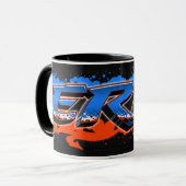 Eric Vorname Name Graffiti blue orange Tasse マグカップ (正面左)
