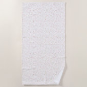 Erica紙吹雪水彩ドット ビーチタオル (正面)
