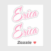 Erica装飾名inピンクx2ステッカー シール (シート)