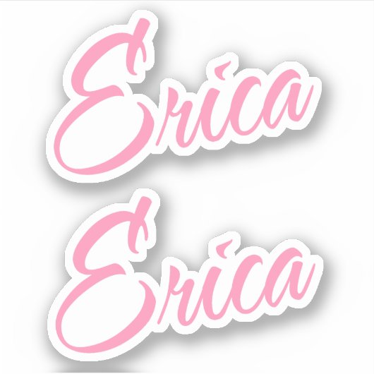 Erica装飾名inピンクx2ステッカー シール (正面)
