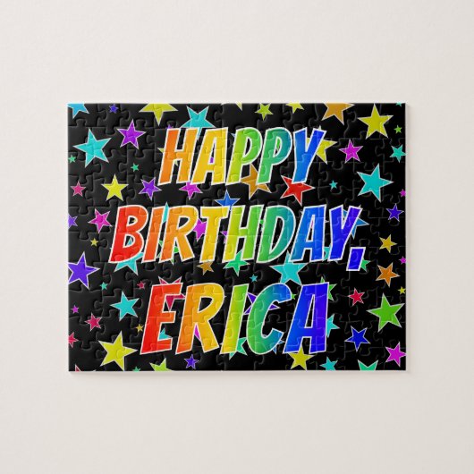 「ERICA」名、おもしろい「ハッピーバースデー」 ジグソーパズル (横)