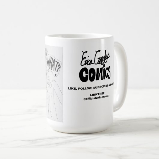 Erica Crooks Comics : ゲームショーのスキャンダル コーヒーマグカップ (正面右)