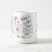 Erica Crooks Comics - 何て言ったの？ コーヒーマグカップ (正面左)