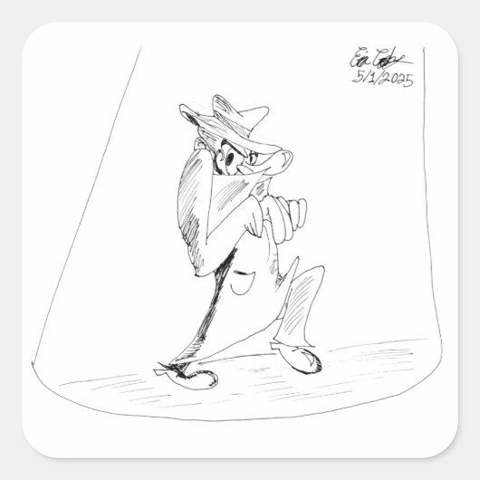 Erica Crooks Comics - sneaky villain man スクエアシール (正面)