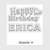 Erica Happy Birthday silver Aufkleber Sticker シール (シート)