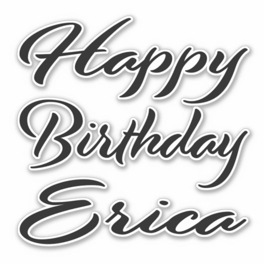 Erica Name Vorname black Sticker Geburtstag シール (正面)