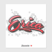 Erica red Heart Graffiti Aufkleber Sticker シール (シート)