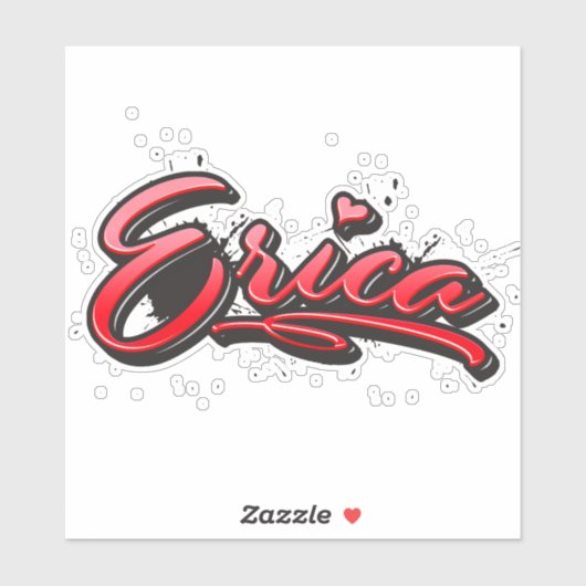 Erica red Heart Graffiti Aufkleber Sticker シール (シート)