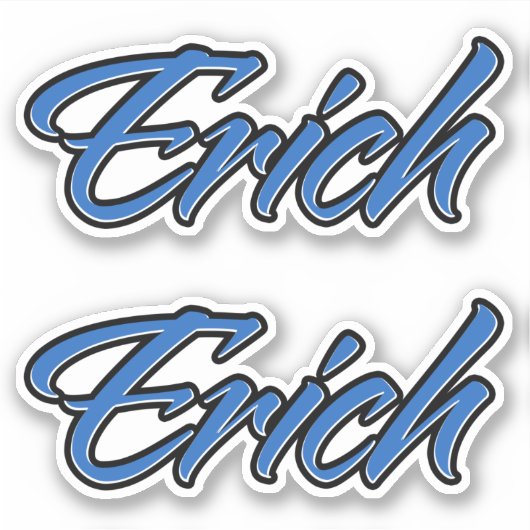 Erich Name blue Aufkleber Sticker Stickerset シール (正面)