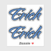 Erich Name blue Aufkleber Sticker Stickerset シール (シート)