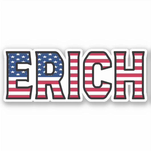 Erich Name Vorname USA Sticker Stickerset シール (正面)