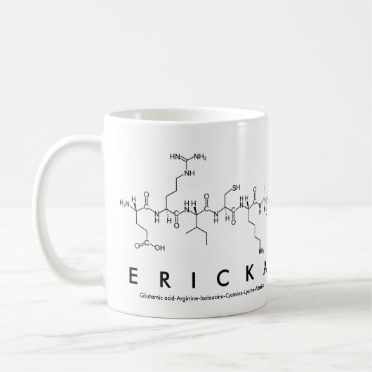 Erickaペプチド名mug コーヒーマグカップ (左)