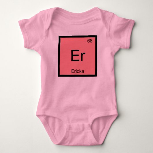Ericka 名前 化学元素周期表 ベビーボディスーツ (正面)