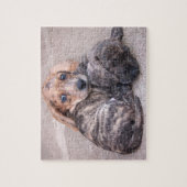 Eridoxのダックスフントの叙事詩及び冒険談の子犬のパズル ジグソーパズル (縦)