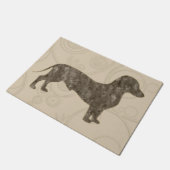 Eridoxの黄褐色のオールドスタイルのダックスフントのドア・マット ドアマット (アングル)