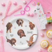 Eridox赤いチョコレートダックスフントは子犬をまだらにします ペーパープレート (パーティー)