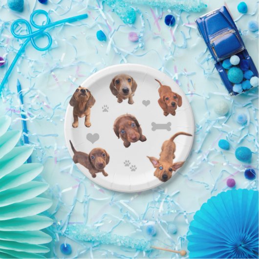 Eridox赤いチョコレートダックスフントは子犬をまだらにします ペーパープレート (パーティー)