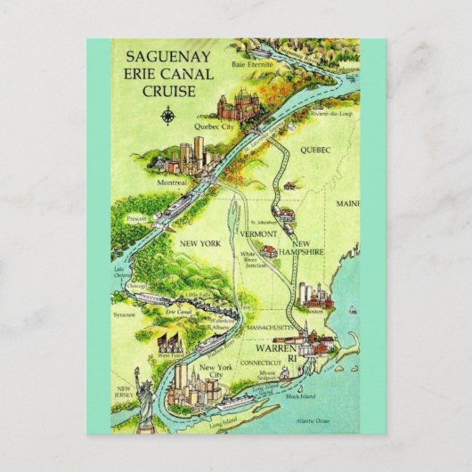 Erie Canal Cruise Vintage Postcard ポストカード (正面)