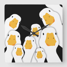 Erie Surveillance:宇宙からのGeese Monitoring スクエア壁時計